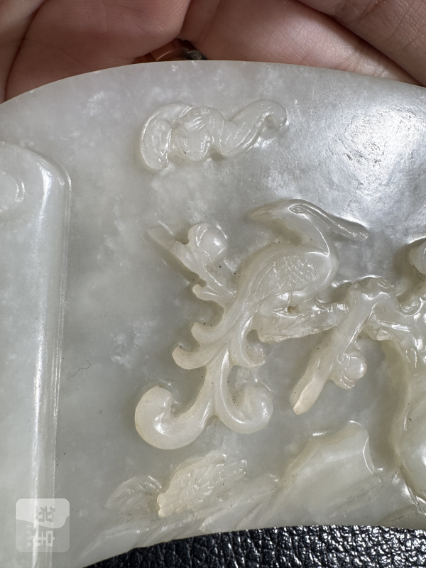 清 玉喜上眉梢御题诗案屏配座 - 图5